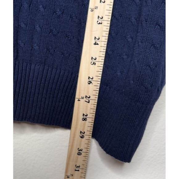 Vintage Polo Ralph Lauren Sweater Vest Mens XL Navy Cable Chunky Knit - Picture 4 of 6